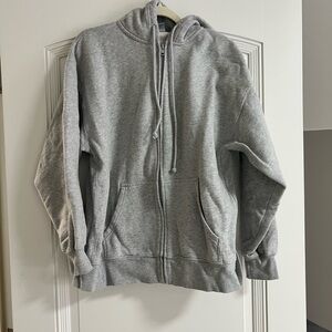 Aritzia TNA Heather Gray Cozy Zip-Up Hoodie